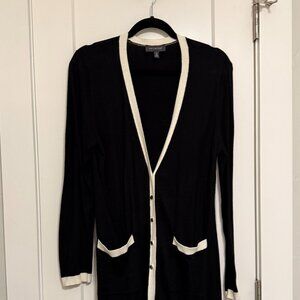 THE LIMITED Longline Contrast Trim Cardigan Sweater - M